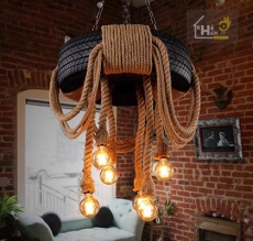 Đèn Chùm Thả Decor Lốp Xe 6 Bóng